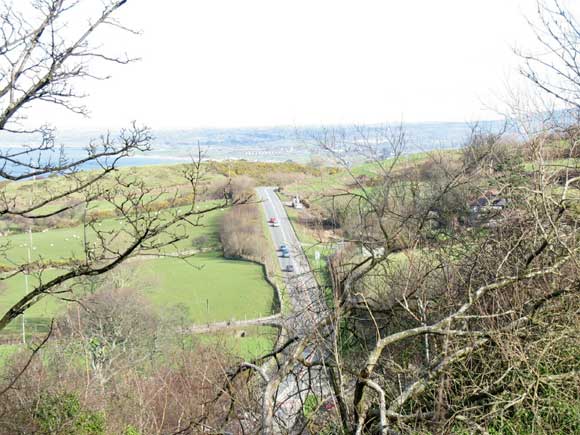 Caernarfon Road from the slopes of Gyrn Goch